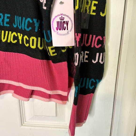 NWT JUICY Sweater Liquorice Multi Color Side Slit Size Small - Picture 3 of 8